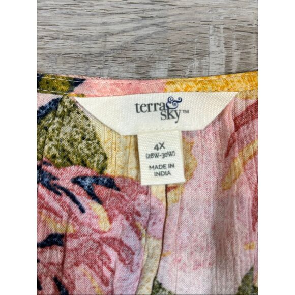 Terra & Sky full figure floral blouse plus size 4X - Picture 9 of 12